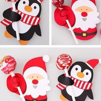クリスマスキャンディー包装サンタクロースペンギンロリポップ紙カード装飾カード50枚|undefined