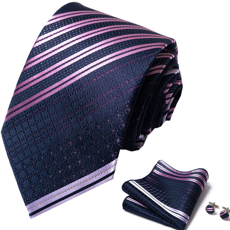 Simple Style Stripe Lattice Waves Polyester Yarn Men's Tie display picture 71