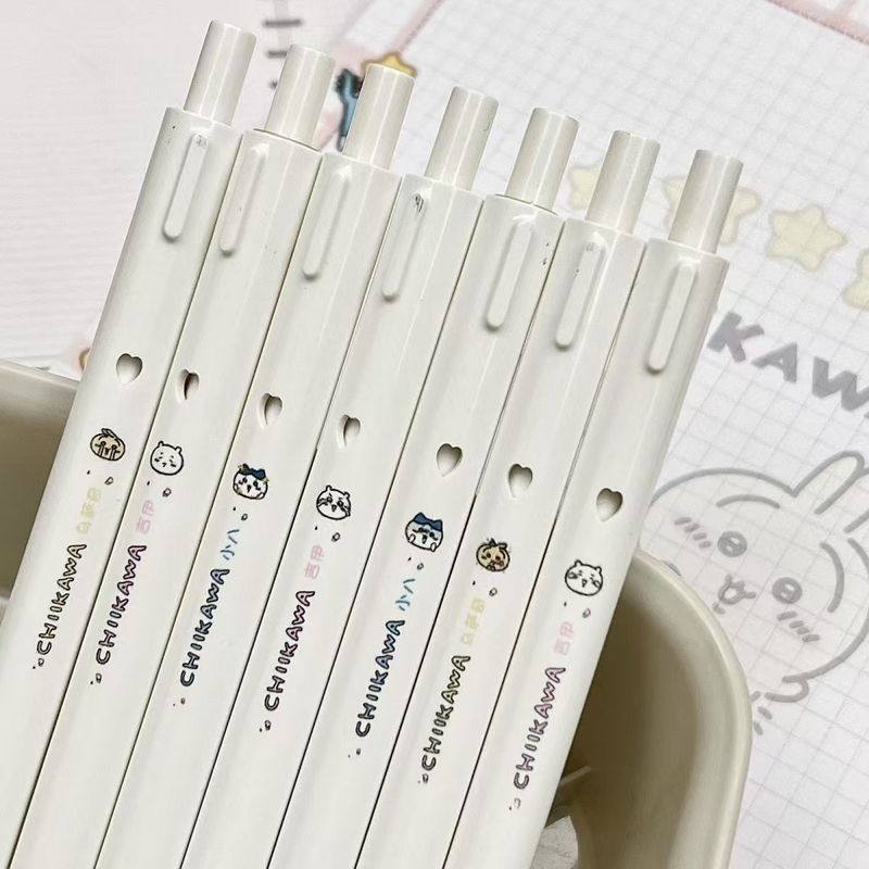 吉伊卡哇周边高颜值爱心按动中性笔学生少女心简约0.5mm刷题黑笔|undefined