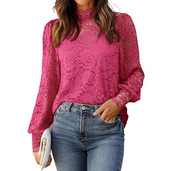 2025 Cross-Border New European and American 2-Piece Women's Lace Long-Sleeved Round Neck Fashion Casual Simple Multi-Color Bottoming Shirt