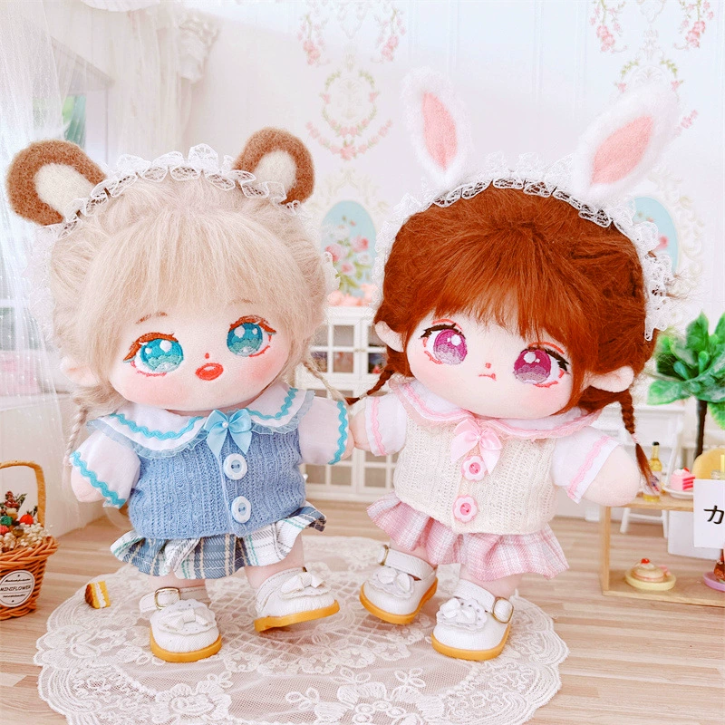Cotton doll, knitted uniform, set, 20cm, children's clothing