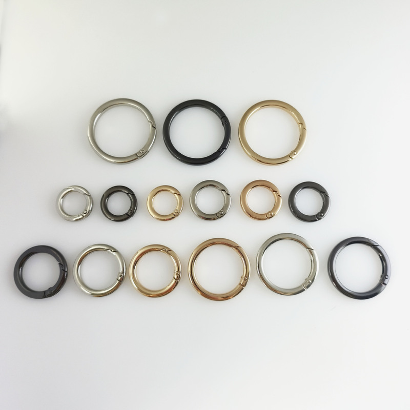 フラットワイヤースプリングコイルバッグハードウェア diy アクセサリーバッグラウンドバックルリングキーリングオープンリング|undefined