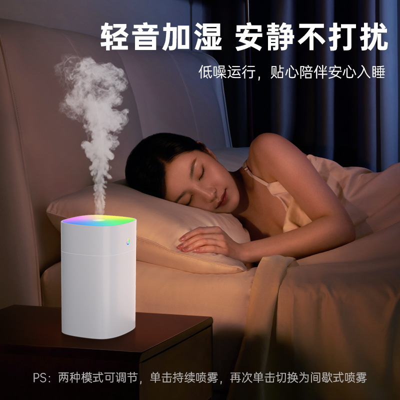 新款加湿器静音炫彩氛围灯办公卧室宿舍桌面车载USB小型雾化器|undefined