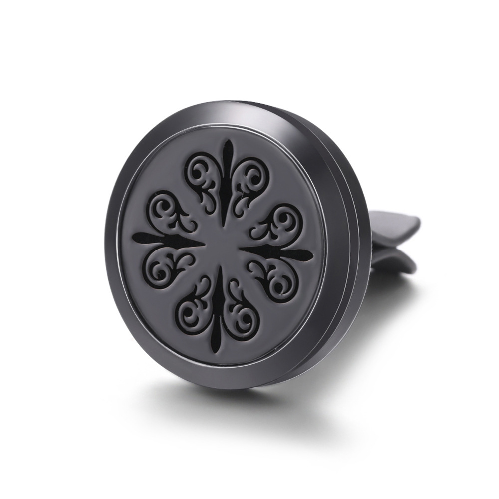 pistola de acero inoxidable negro hueco coche ventilación abrazadera de automóvil perfume árbol de vida automóvil perfume caja de difusión de perfume