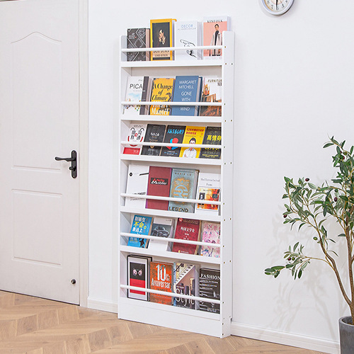 【Dropshipping】Bookshelf Rear Gap Storage Cabinet Solid Wood Floor Standing Children's Bookshelf Picture Book Shelf Wall Mount Bookcase