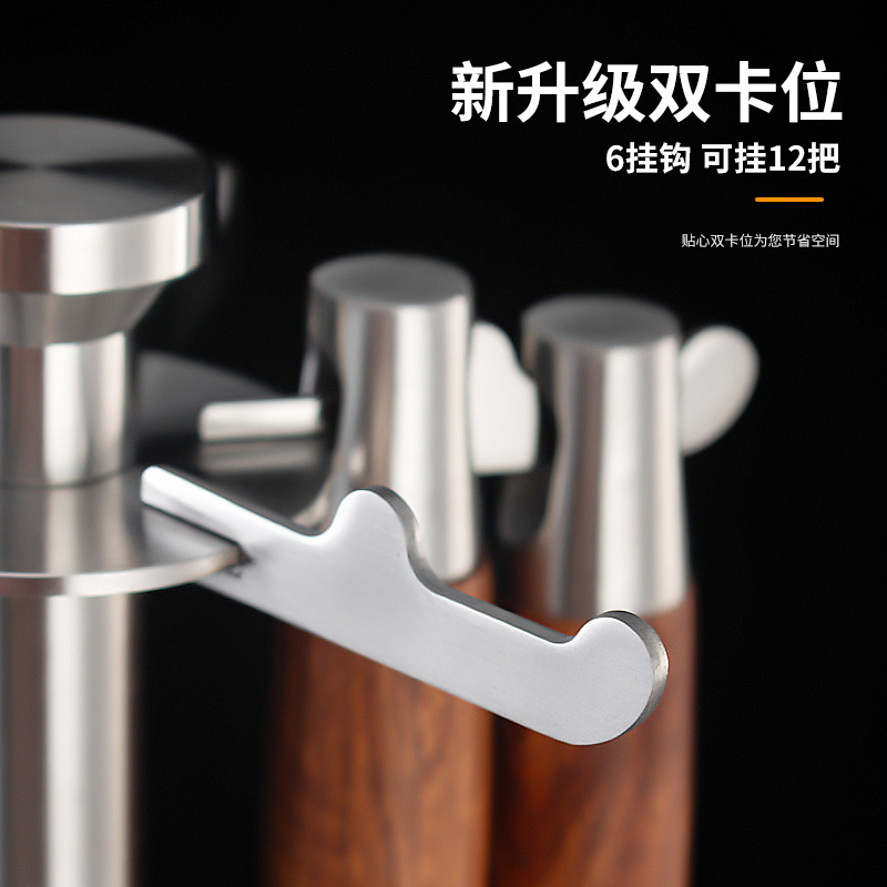 キッチン304ステンレスキッチンラック鍋シャベルラック調理器具吊り式収納ラック回転物置ラック12フック|undefined