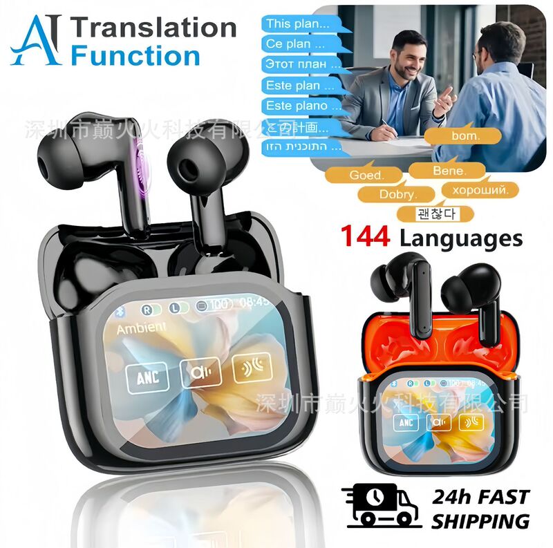 Htc's Popular Jm19 Real-Time Translation Bluetooth Headset Touch Screen In-Ear Suitable for Huawei Apple Berlin Sound