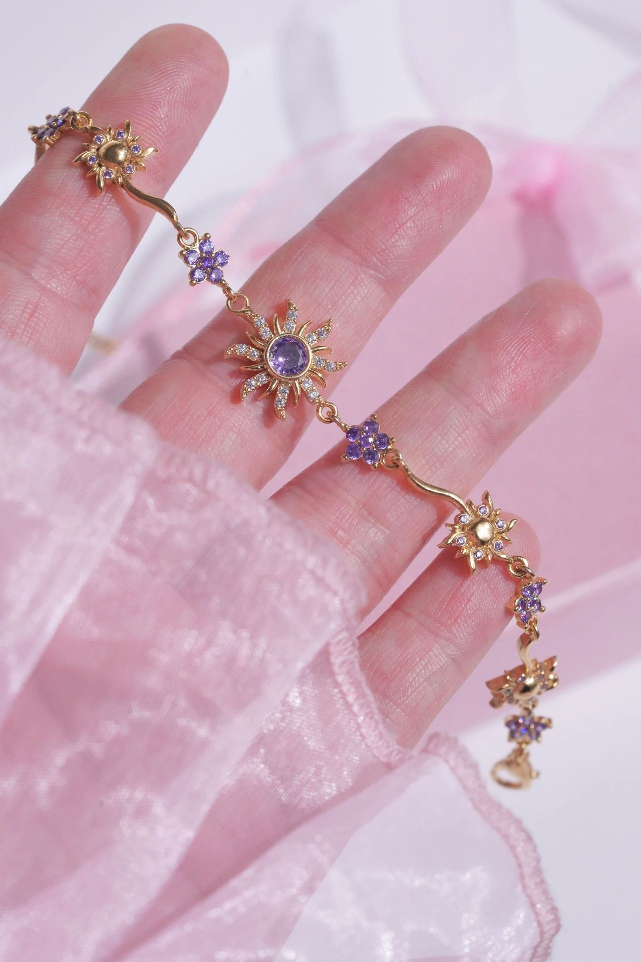12g Weight 14K Real Gold Plated Plating Material Wholesale Jewelry Vacation Classic Style Flower Copper Plating Bracelets