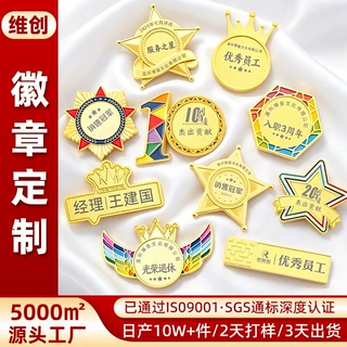 金属徽章定制锌合金烤漆压铸工艺个人荣誉勋章奖牌企业员工奖章