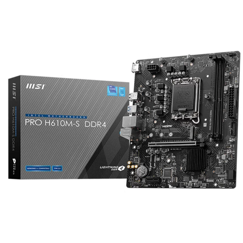 Материнская плата для настольного ПК PRO H610M-S DDR4, форм-фактор m-ATX, для дома/офиса/обучения, поддерживает CPU LGA1700
