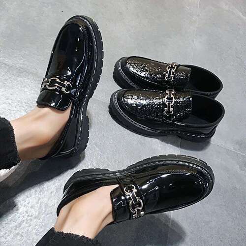 Summer and Autumn Korean Style Men's Bean Shoes for Trendy Social Youth, Men's Casual Leather Shoes, Lazy and Versatile Fashion Shoes