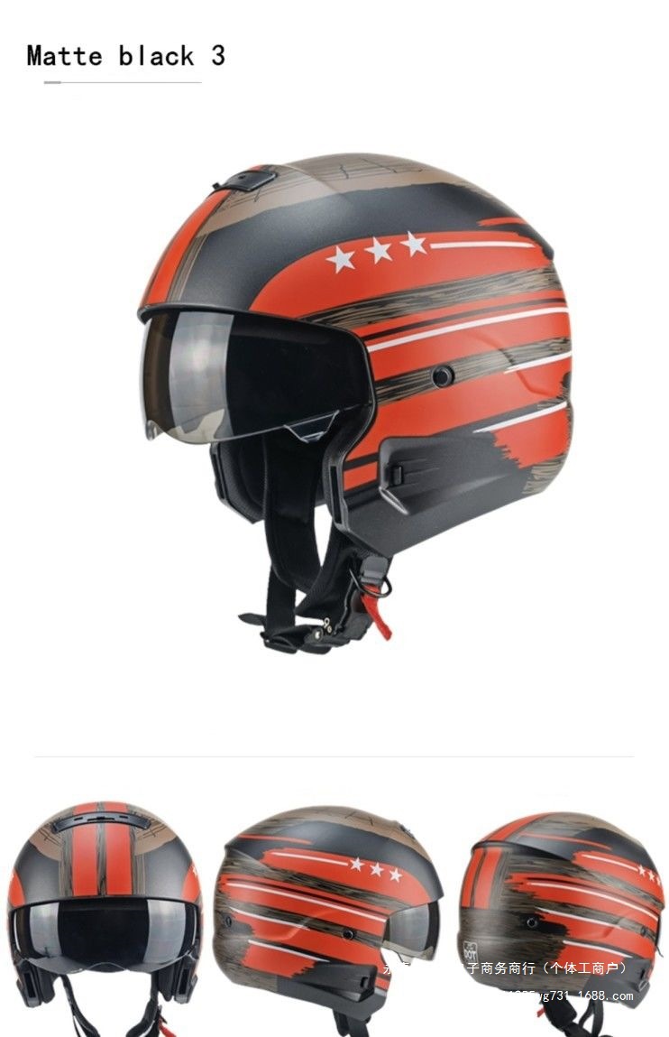 Motorcycle Half Helmet Cruiser Retro Helmet