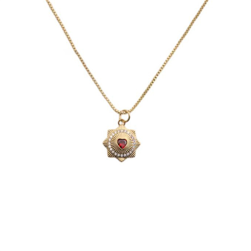 Copper Gold-Plated Zircon Jewelry European and American Cross-Border Retro Turkish Eye Necklace Fema