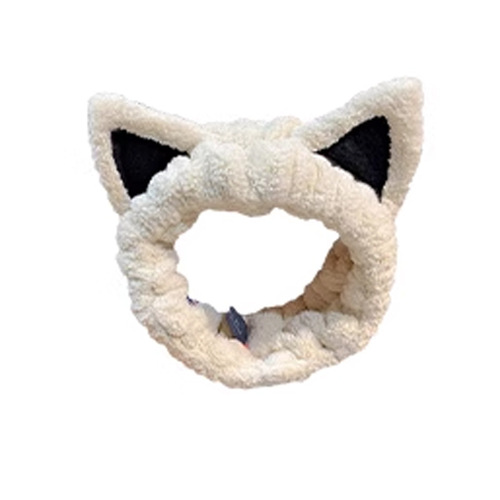Cute Cat Ears Hair Band for Women, Face Washing, Applying Face Mask, Hair Tie, Simple and Versatile Head Accessory, Plush Headband,  Head Scarf