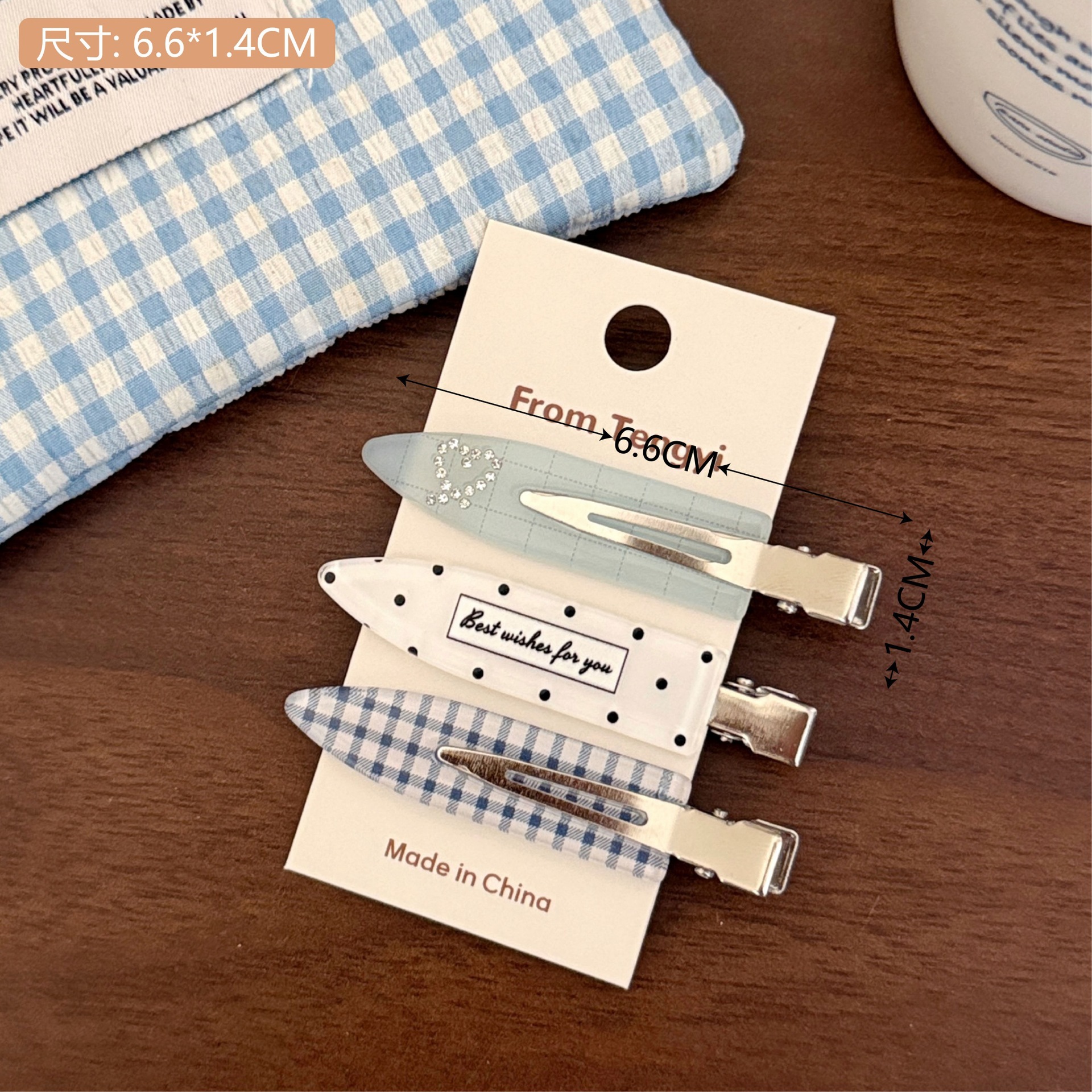 Pinza de Cabello de Acrílico para Maquillaje y Flequillo
