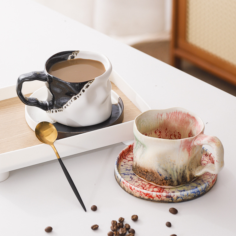 Horno transfronterizo de exportación de tazas de café de cerámica fuente de tazas de cola tazas de marca de tazas de restaurantes retro estadounidenses tazas de agua de alojamiento lotes