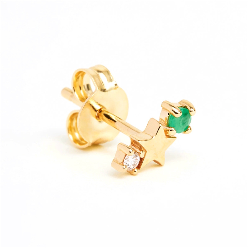 Simple Style Star Sterling Silver Ear Studs Plating Zircon 925 Silver Earrings
