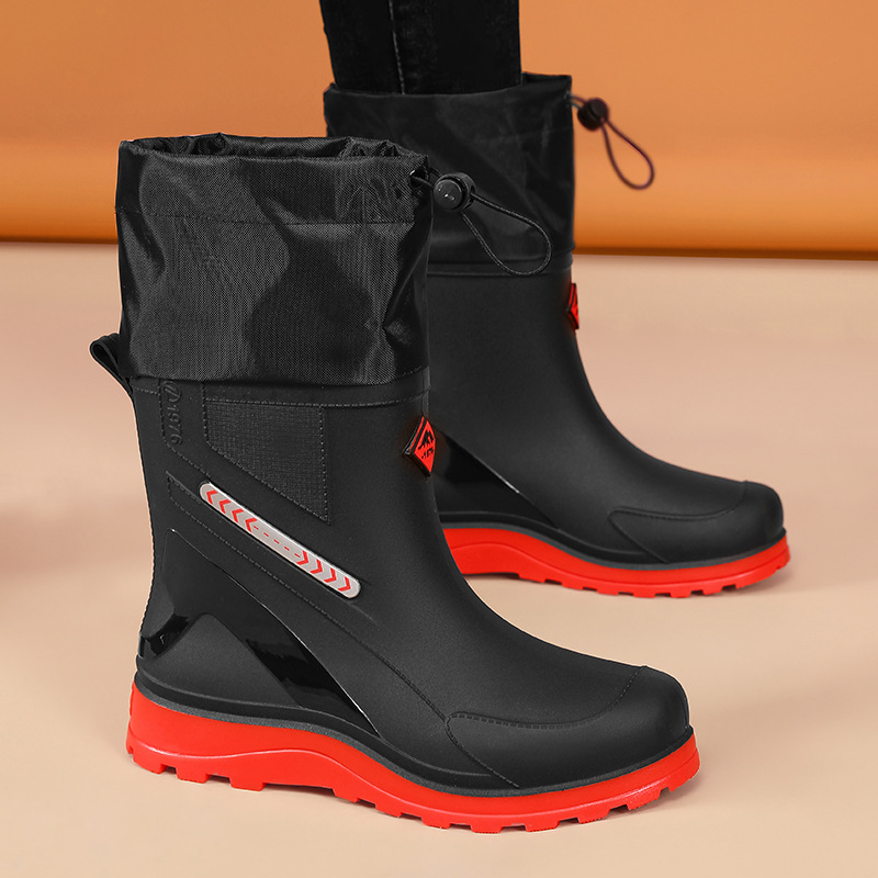 Botas de Lluvia de Caña Media para Hombre de PVC, Impermeables para Pesca
