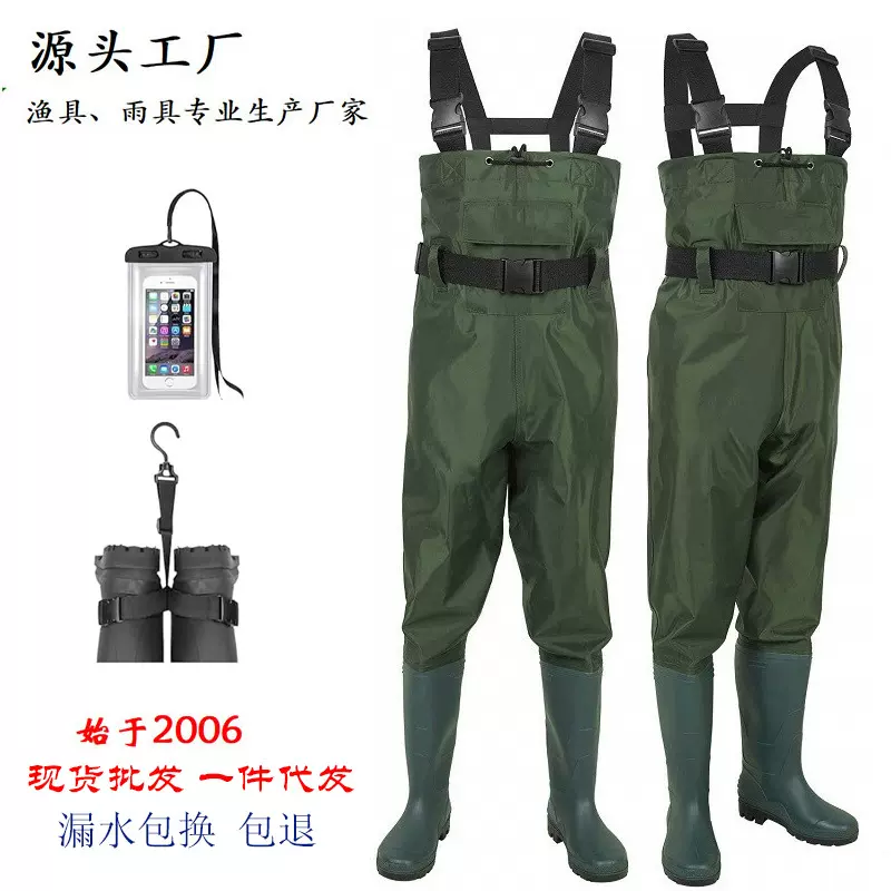 现货轻便高档尼龙下水裤钓鱼服源头工厂耐磨防水男女连体捕鱼裤