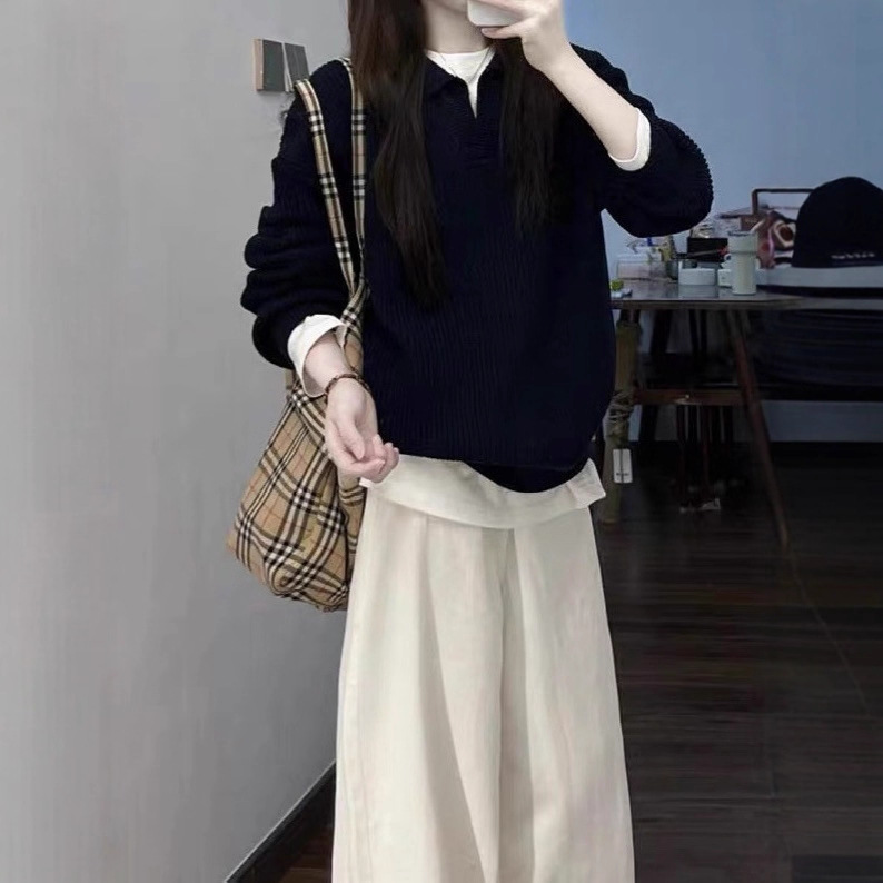 American Polo Collar Knitwear, High-End V Neck Knitwear, Customized Processing with Drawings, Materials and Samples, Non-Returnable and Non-Exchangeable