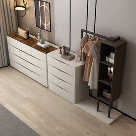 加工定制九斗柜挂衣架储物柜一体卧室现代简约多功能可移动四斗柜