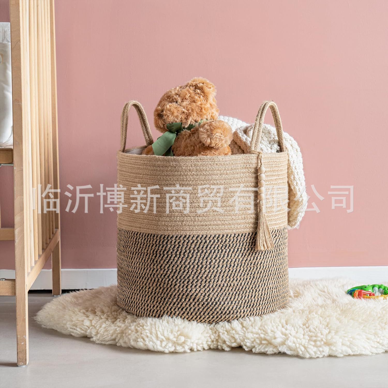 Cesta de ropa sucia del hogar nórdico Cesta de ropa sucia tejida Cesta de almacenamiento de juguetes diversos Cesta de almacenamiento de almacenamiento de sala de estar dormitorio