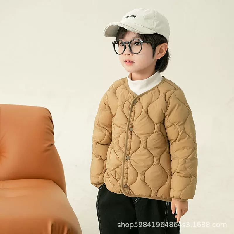 迷你巴拉同款儿童绒丝服双面穿轻薄绒丝外套宝宝冬季内穿保暖内胆