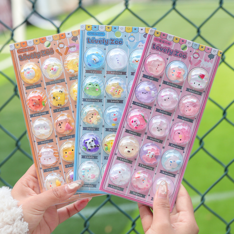 Shimmering Stickers Zoo Series DIY Stickers Delicious Dessert 3D Decorative Stickers Cocoa Luli Scene-Setting Stickers