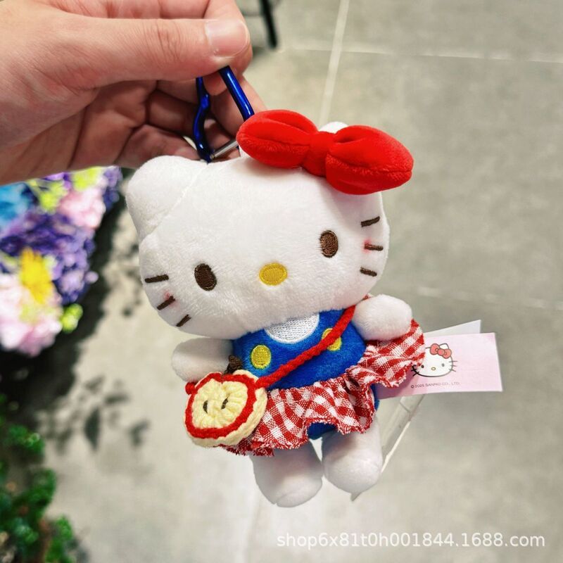 爱心扣红格裙kitty挂件智秀同款哈喽kitty包包挂饰kt猫送女生礼物|undefined