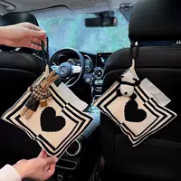 Автомобильная коробка для салфеток Симпатичная кукла креативная подвесная коробка для вытягивания автомобиля задняя часть сиденья многофункциональная сумка для салфеток