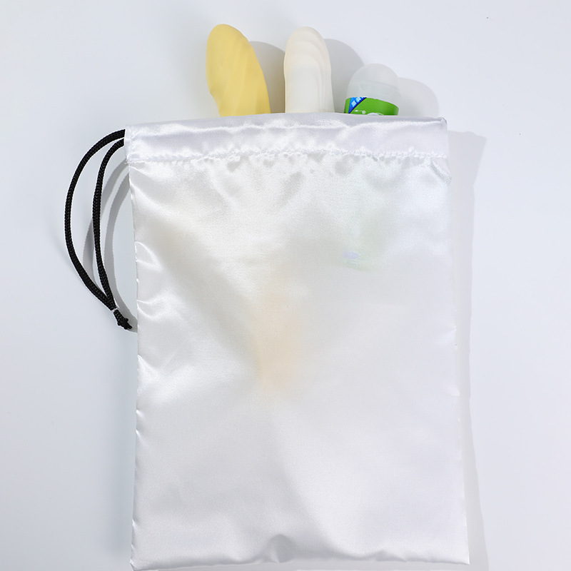 Bolsa de poliéster 27 * 18cm material plateado poliéster artículos sexuales artículos para adultos al por mayor