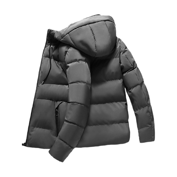 2020 Otoño e Invierno nuevo abrigo de algodón acolchado con cremallera bolsillo de costura lateral collar de pie casual con capucha color sólido cálido engrosado abrigo de algodón acolchado de moda
