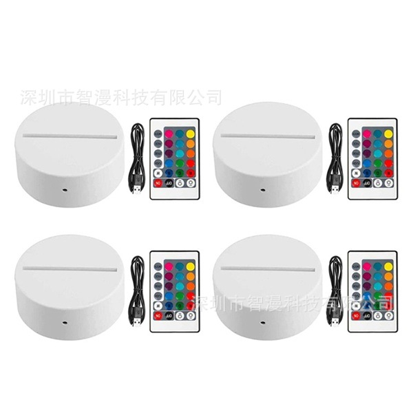 Transfronterizo nuevo exótico 3D luz de la noche titular USB Toque control Remoto colorido luz de la noche lámpara de mesa de acrílico combinación base
