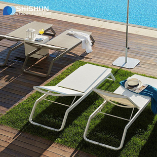 Factory Wholesale Outdoor Garden Terrace Homestay Commercial Pool Lying Bed House Courtyard Hotel Beach Leisure Lounge Chair