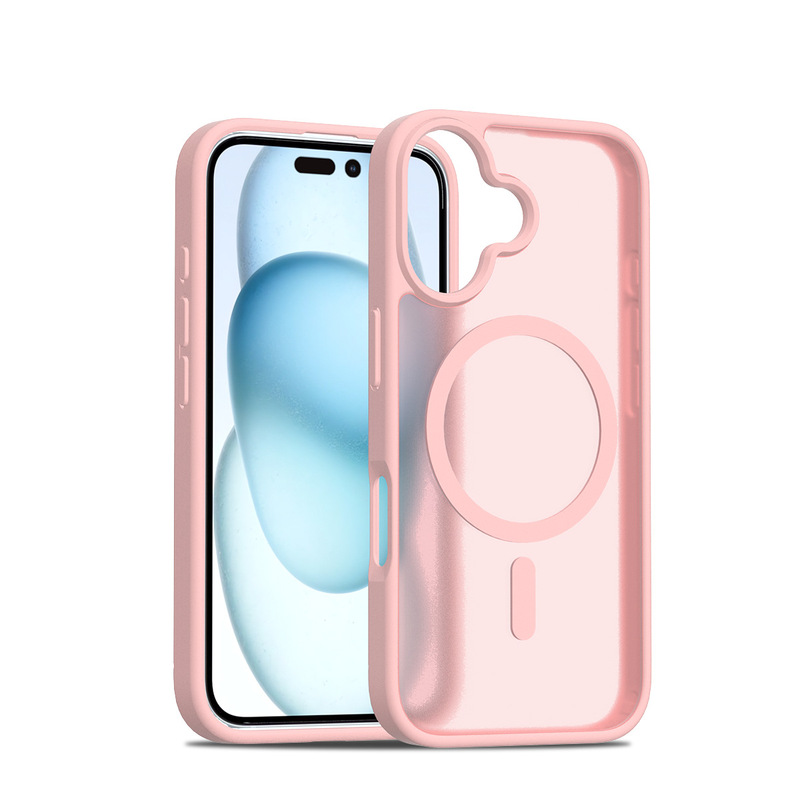 ああ、すごい！越境対応のApple 16 Pro用肌触りの良いマグネット式スマホケース、16e用耐衝撃2in1マット保護カバー|undefined