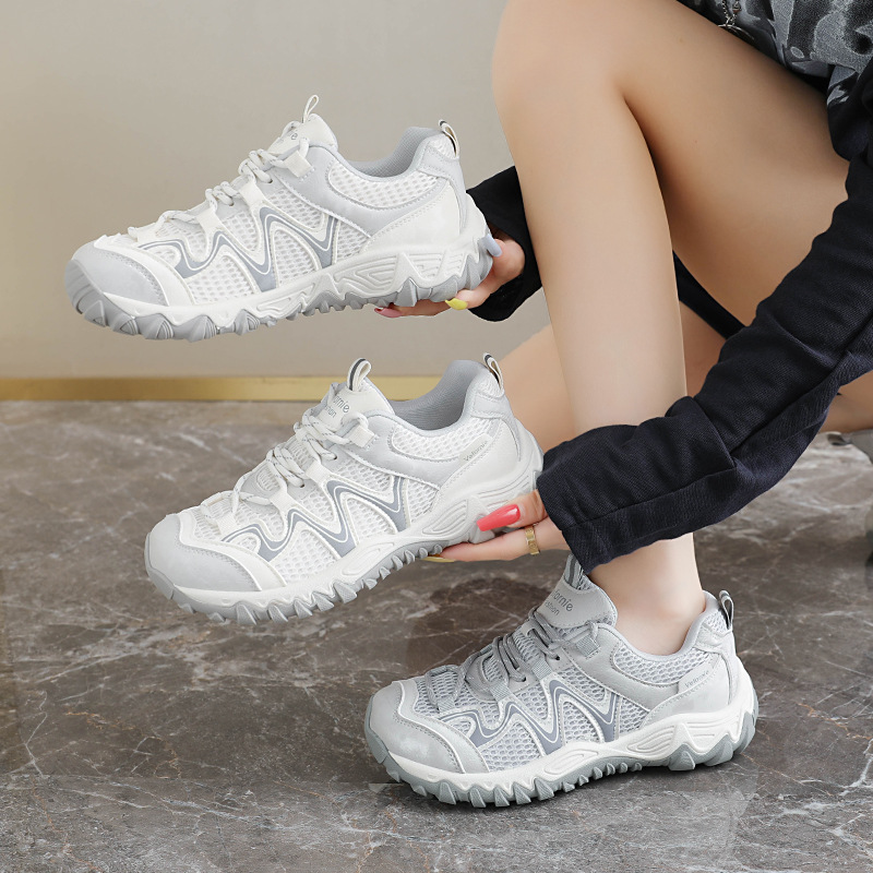 Zapatillas Chunky para Mujer AI2022, Suela de Caucho y Malla con PU, Aumento de Altura, para Uso Diario