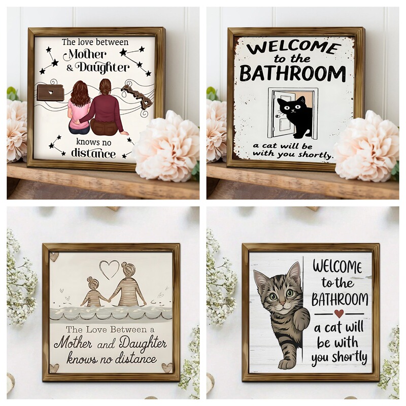 Mother's Day Mother-Daughter Holding Hands Walking Together Double-Layer Wooden Photo Frame Living Room Tabletop Dining Room Wall Background Decoration Mother's Day Mother-Daughter Holding Hands Walking Together Double-Layer Wooden Photo Frame Living Room Tabletop Dining Room Wall Background Decoration