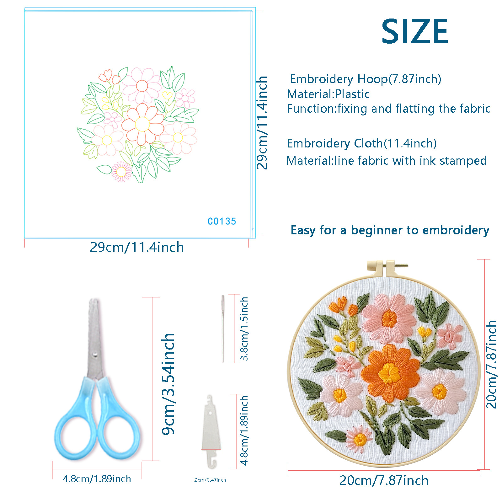 2025 nuevo paquete de material bordado diy serie de flores para principiantes paquetes de bordado transfronterizos Amazon nivel de entrada