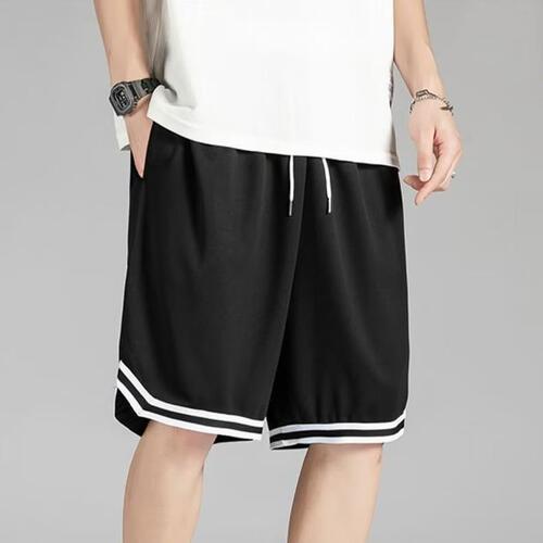 Men's Basketball Shorts: Loose-Fitting Summer Casual Pants with Mesh and Ice-Silk for Quick-Drying, Trendy Style