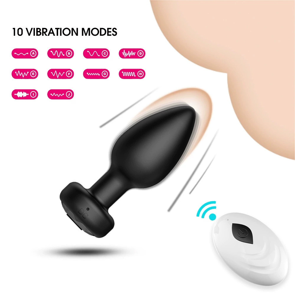 Rechargeable Anal Plug, 10‑Frequency Remote Vibration, Compact Female Stimulation Plug