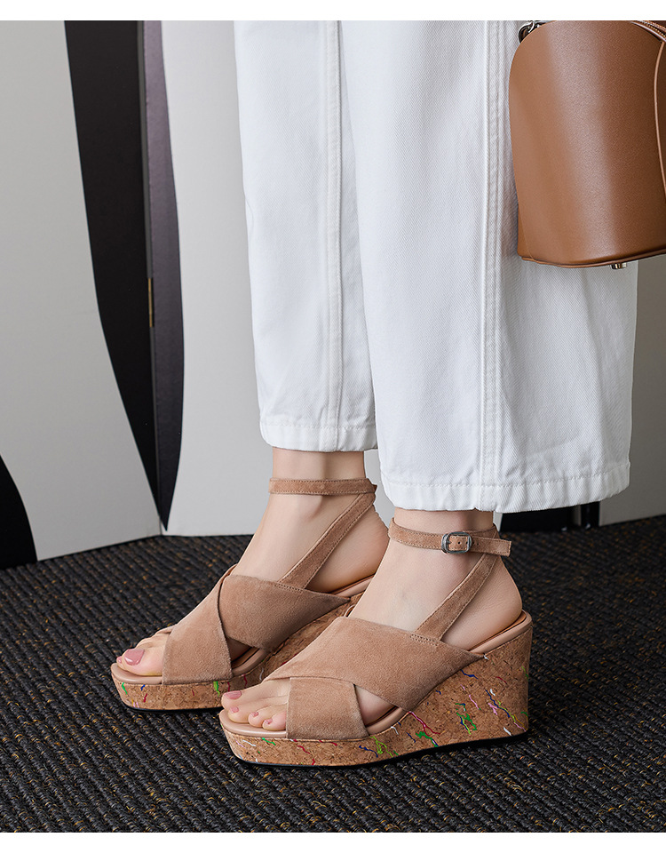 Sandal cao gót nữ quai chéo đế xuồng, gót 9 cm, hở mũi, khóa một chữ — xanh lá cây, màu kaki chi tiết 21