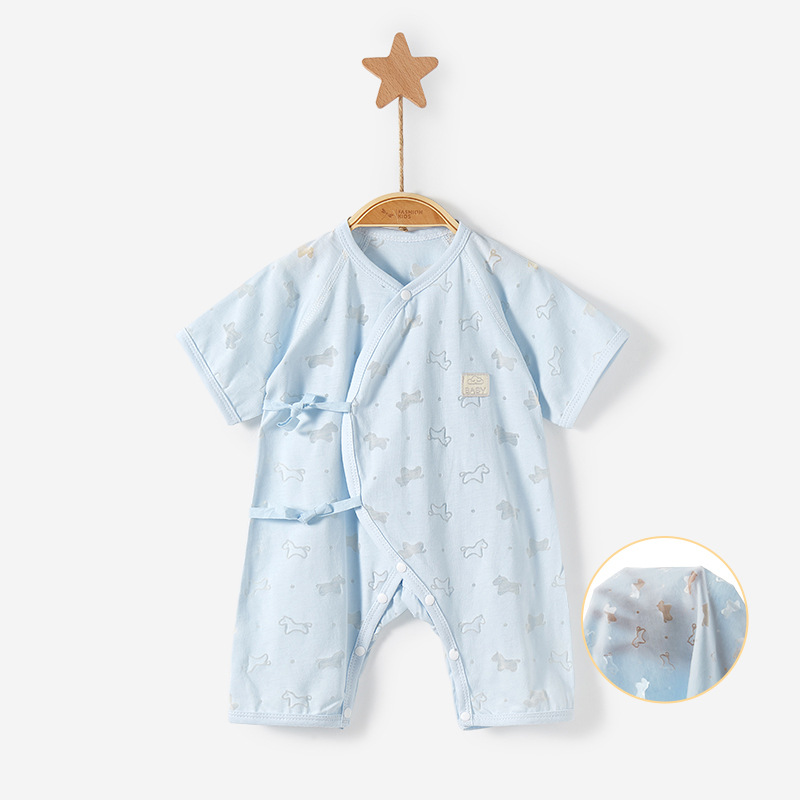Bebé mono verano delgada manga corta monje 0 traje 3 meses de edad ropa recién nacido Ropa niños y niñas Bebé Ropa de verano image 9