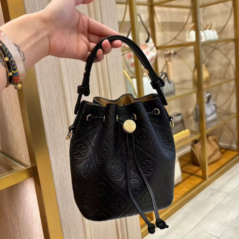 TB women's bag 2026 new model T MONOGRAM crossbody drawstring commuter bucket bag large capacity vegetable basket handbag