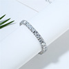 Square platinum fashionable zirconium hip-hop style, ankle bracelet, European style, simple and elegant design, wholesale