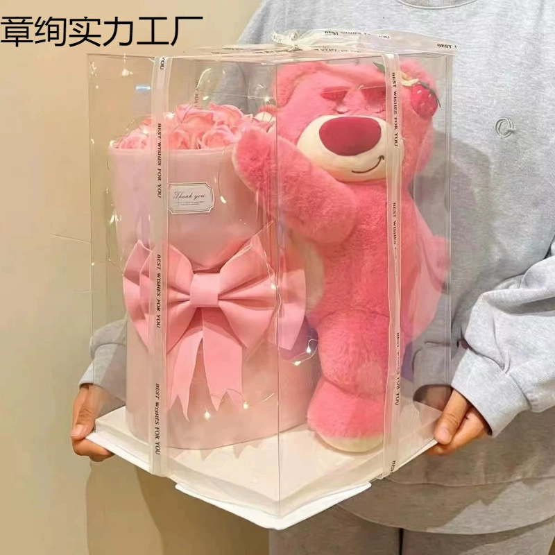 Интернет-знаменитость, сердце девушки, клубничный медведь, кукла, ведро, букет, подарок на день рождения для девочек, лучших друзей, парней и подруг