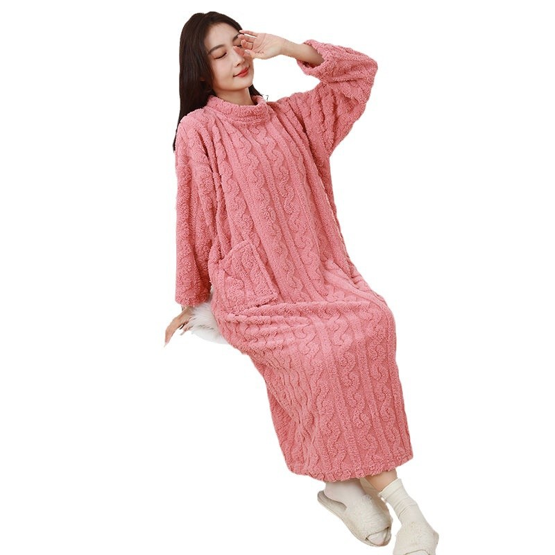 걷는 이불 산호 양털 긴 잠옷 홈 의류 잠옷 따뜻한 겨울 확장 잠옷 세대 제조 업체