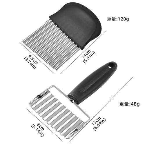 Stainless Steel Potato Knife Creative Wave Potato Knife Potato Cutter French Fry Knife Kitchen Gadget Wolf Tooth Potato Cutter