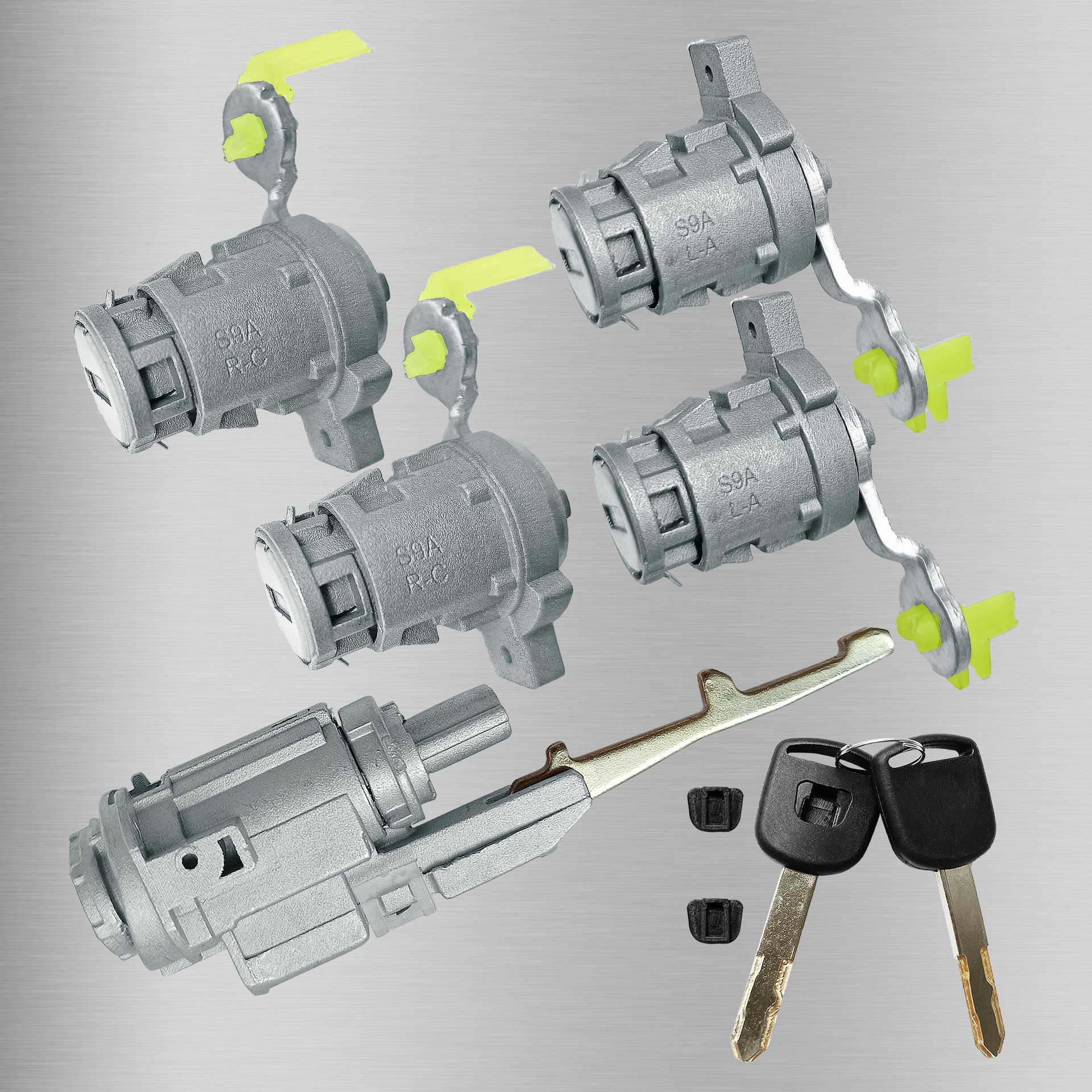 Transfronterizo aplicable a Honda CRV todo el cilindro de la cerradura CRV cerradura de la puerta izquierda y derecha 2 llaves cilindro de la cerradura de la puerta piezas automotrices