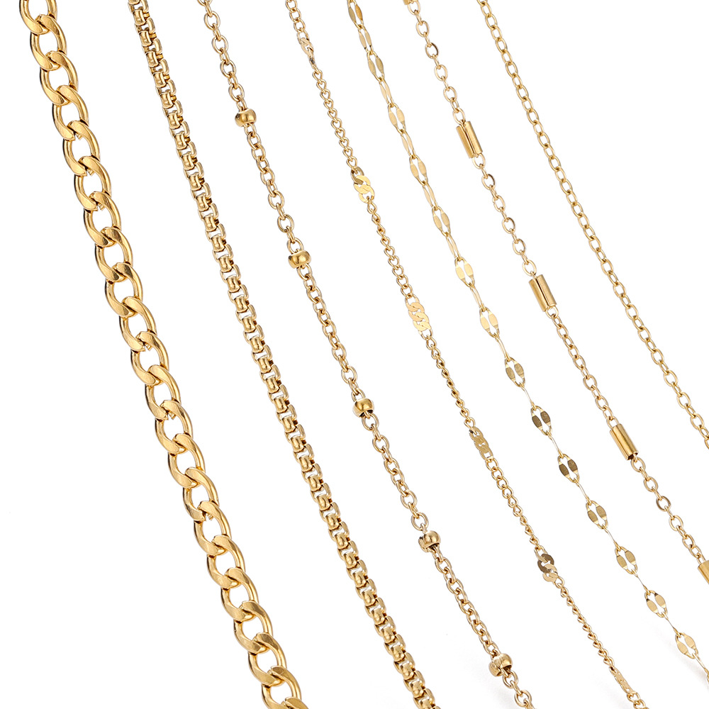 10g Weight Chain Jewelry Making Type DIY Jewelry Accessories Classification 2 M Quantity 304 Stainless Steel Material Solid Color Pattern All Seasons Season Plating Design Basic, Simple Style Style 2 M 304 Stainless Steel DIY Jewelry Accessories Chain Basic Simple Style Solid Color 17