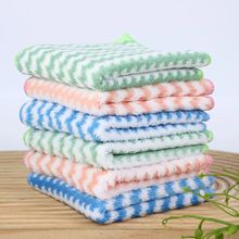 条纹阳离子抹布加厚珊瑚绒洗碗布吸水不沾油百洁布厨房家用清洁巾